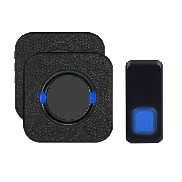 

led flash one drag two wireless doorbell 300 meters waterproof villa music doorbell at a distance us plug1