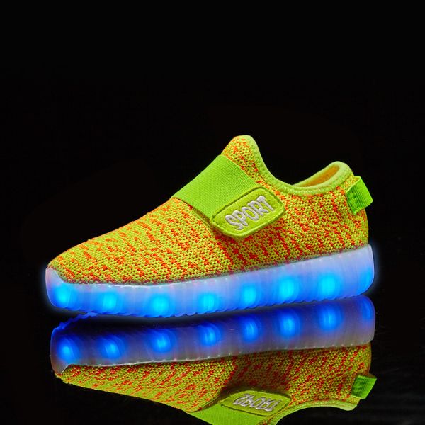 

2020 glowing lighted kids children luminous up sneakers new with led shoes light girls illuminated krasovki footwear boys, Black;red