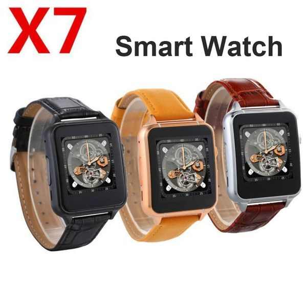 Hot X7 reloj inteligente con tarjeta SIM, cámara, podómetro, monitor de sueño, llamadas bluetooth, micro SD, radio FM para teléfonos Android