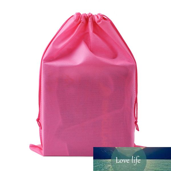 Logo personalizado atacado presente saco 50pcs / Lot 25x30cm rosa Grande jóias embalagens Bolsa com cordão de tecido não tecido Bag