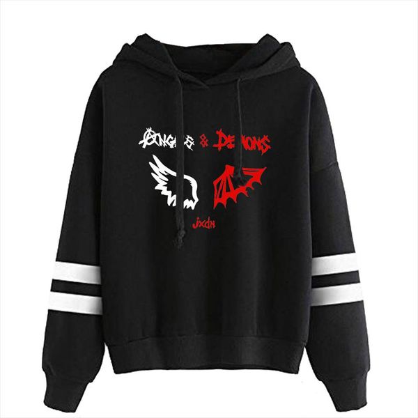 

mens jaden hossler hoodies custom printed women long sleeve hooded sweatshirts casual harajuku oversized jxdn clothes, Black