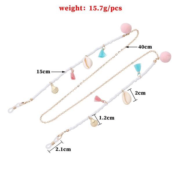 

2020 chic bohemian shell charm tassel mask chain holder fashion women casual gold color straps sunglasses glasses accessories h jlllbe