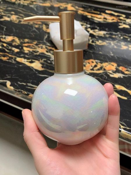 

pearl color ice crack ceramic soap dispenser hand wash liquid lotion bottle for bathroom kitchen household home decors crafts1
