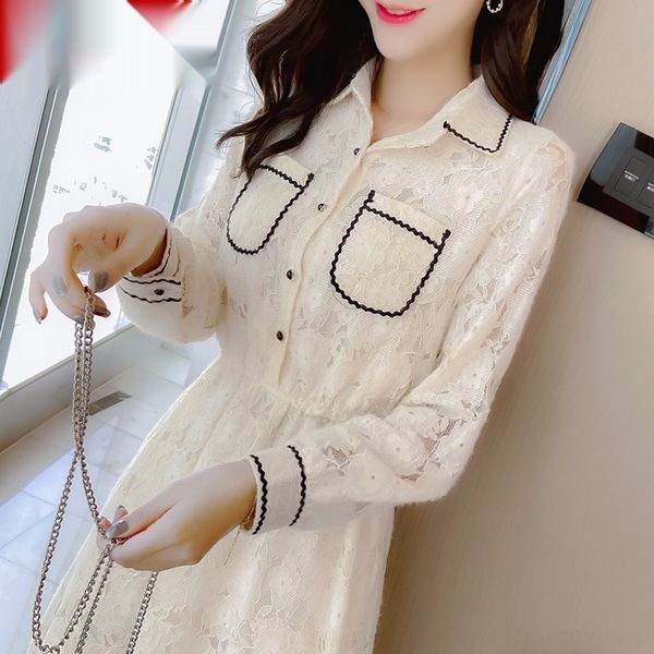 

3wups from from autumn mid wear bottomed blouse for women's wear maichun maichun autumn bottomed length mid blouse for lace lace women, White