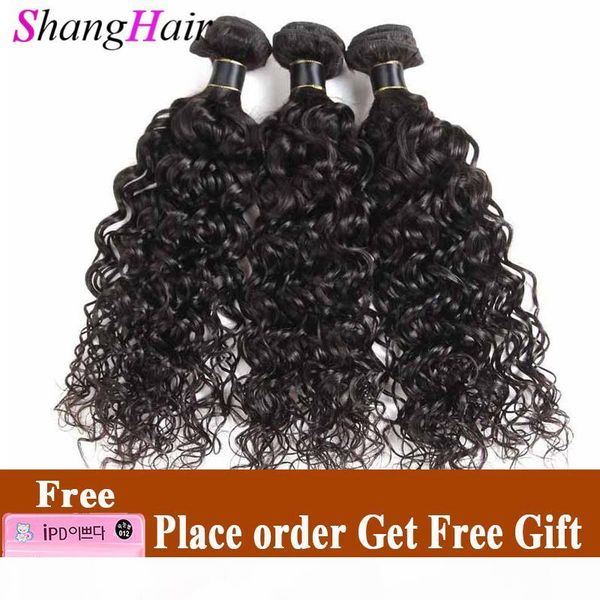 

raw indian brazilian virgin hair extensions water wave human hair weaves bundles 3pcs lot unprocessed remy hair wefts water wave, Black