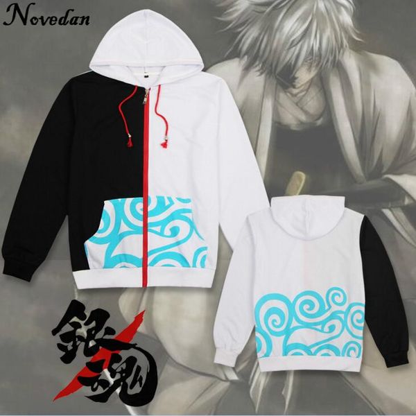 

anime costumes gintama hoodie shirt jacket japanese anime halloween party carnival sakata gintoki hoodies cosplay costume legion clothing, Black