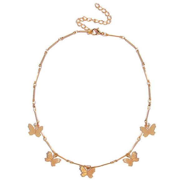 

gold color choker necklace for women 1 layers cute butterfly pendant chain necklaces & pendants velvet chokers fashion jewelry, Golden;silver