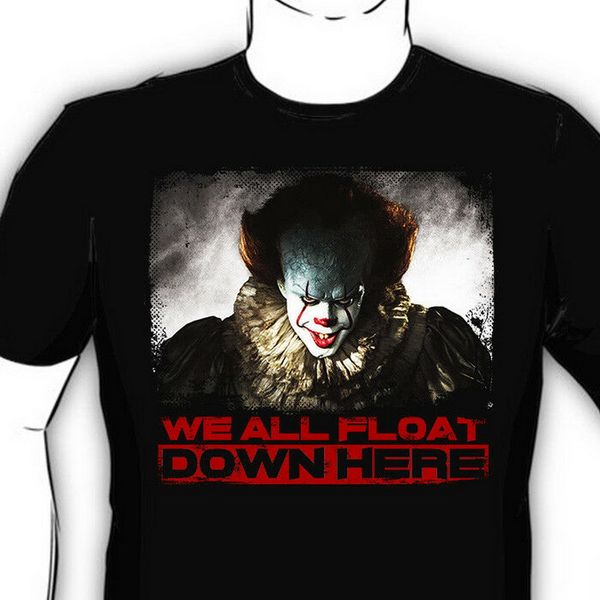 

it t-shirt we all float down here pennywise clown stephen king halloween horror oversized tee shirt sport hooded sweatshirt hoodie