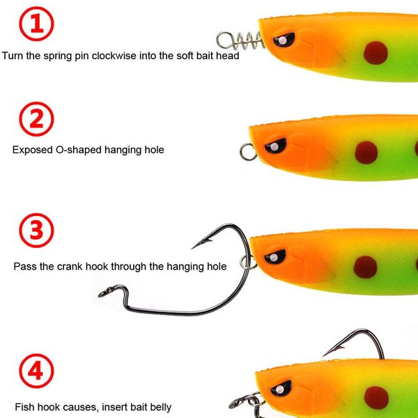 

20pcs fishing hook centering pin spring twist crank lock for soft lure baits rigs fishing tools size 3.5cm bbyoiq homebag