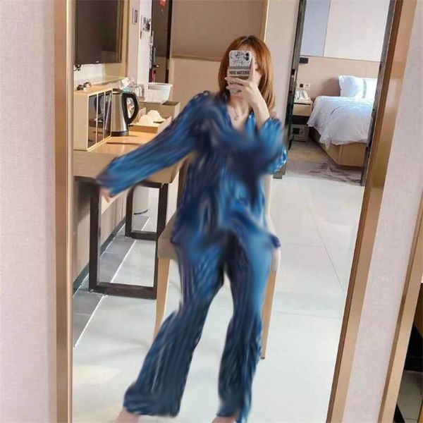 

luxury silk women pajamas sets fashion letter printed lady sleepwear winter fall casual girls long sleeve nightclothes