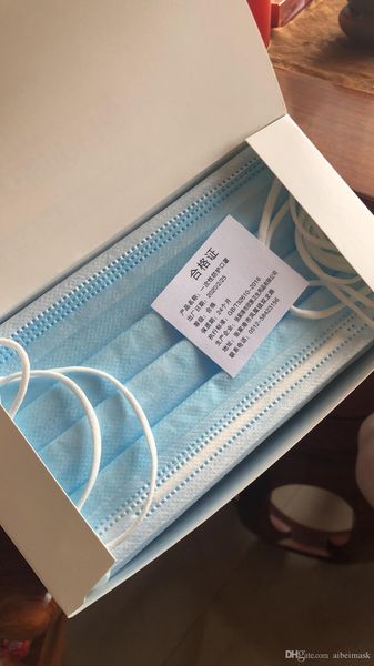 

face 3 layer disposable masks mouth facemask protective protection non-woven breathable bacteria proof mask