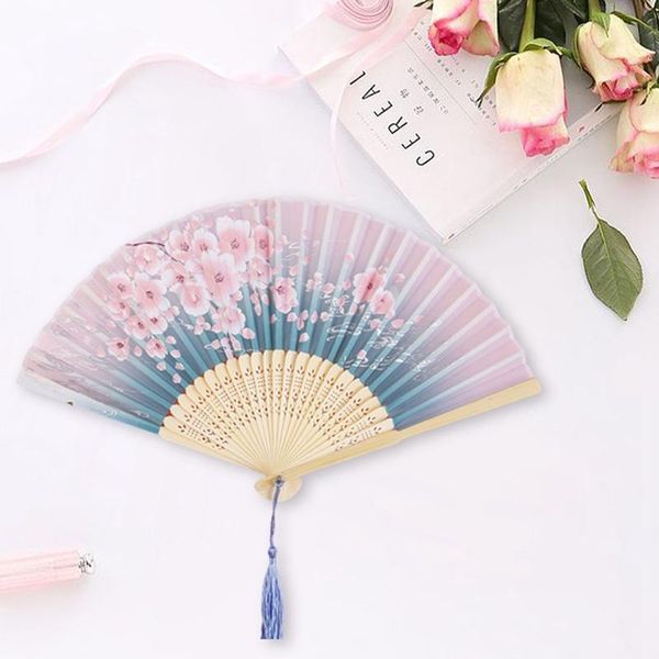 

party favor 7 inch folding hand fan national woman japanese wind cheongsam prop ancient fans vintage bambu eventail a main