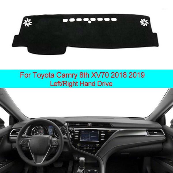 

2 layers car dashboard cover carpet cape for camry 8th xv70 2018 2019 lhd rhd auto sun shade dash board cover1