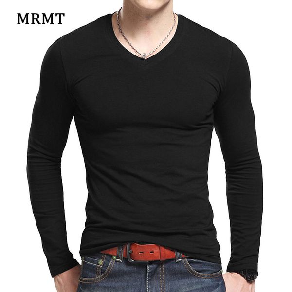 

lycra cotton men's long sleeve v neck t shirt the autumn men t-shirt slim solid tight kg-218, White;black