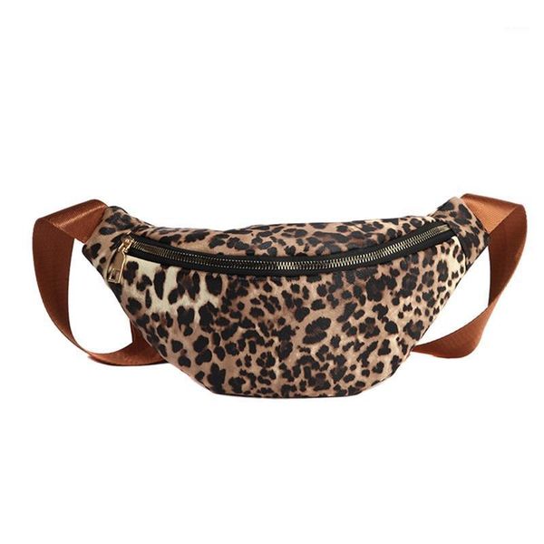 

ladies pu leather leopard print women's waist bag fashion waist bag ladies messenger banana hip1