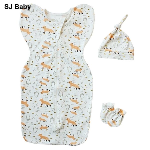 

swaddle wrap caps gloves newborn baby swaddling blankets hats cartoon envelope parisac bedding muslin anti-kick jumpsuits y201009