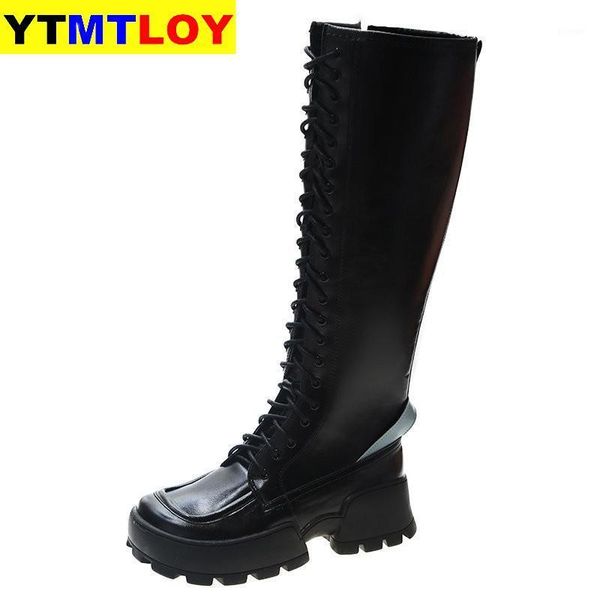 

boots woman long winter thigh high lace up over knee women rome style size 35-391, Black