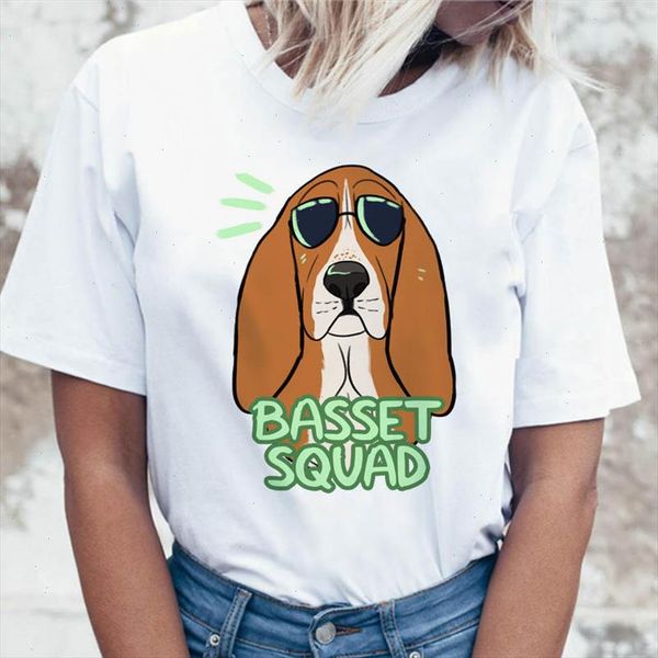 

basset t shirt tees female graphic clothing ulzzang women funny t shirt for korean harajuku tshirt, White