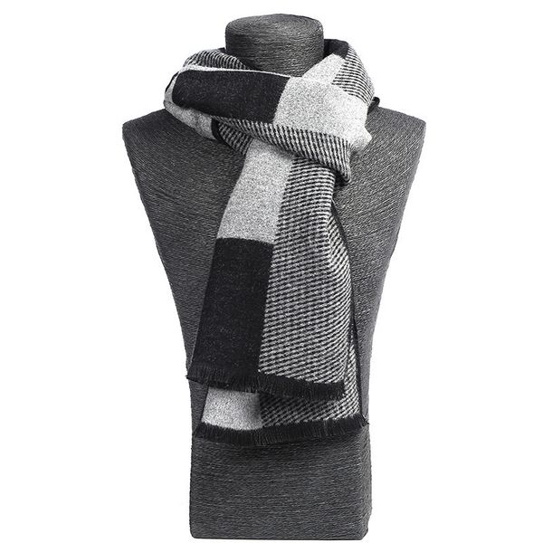 

2020 modis winter casual scarves men scarf warm neckercheif business plaid scarves men cotton wraps male sjaal foulard outwear t200407, Blue;gray