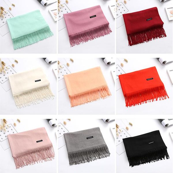 

2020 толстый шарф женщин твердая теплая зима шарфы кашемир пашмины lady шали палантины бандана длинный мягкий echarpe foulard cachecol sqcuz, Blue;gray