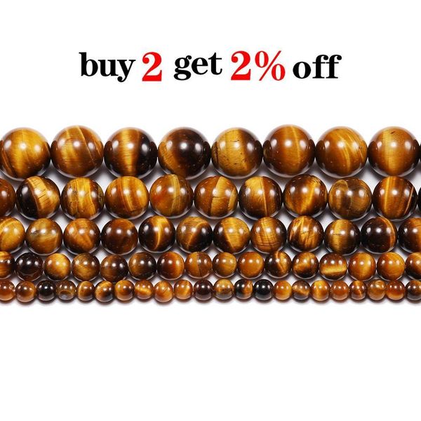 

1strand lot 4 6 8 10 12mm aaa natural stone yellow tiger eye agat round beads loose spacer bead for jewelry making h jllzbg