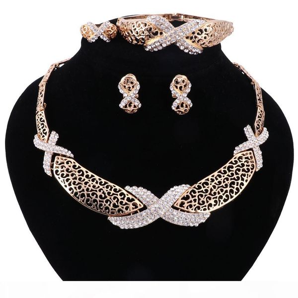 

fashion women dubai gold-color crystal jewelry sets big nigerian wedding jewelry sets african beads jewelry set 7 colors, Slivery;golden