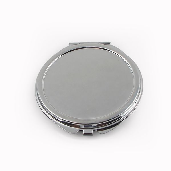 

plain silver metal round carved compact mirror (6.2*6.6cm