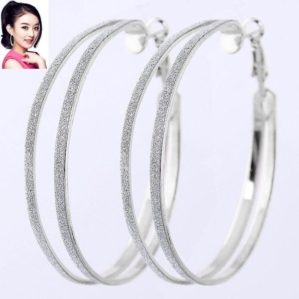 

hoop & huggie big earrings for women bohemia 2 layered earring female fashion gold color brincos boucle d'oreille femme 2021 orecchini, Golden;silver