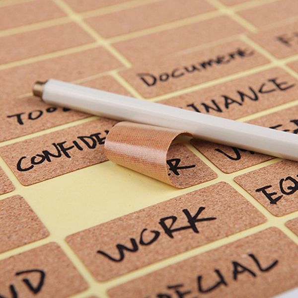 

3-96pcs oak wooden labels stickers craft essential bottle self-adhesive stickers