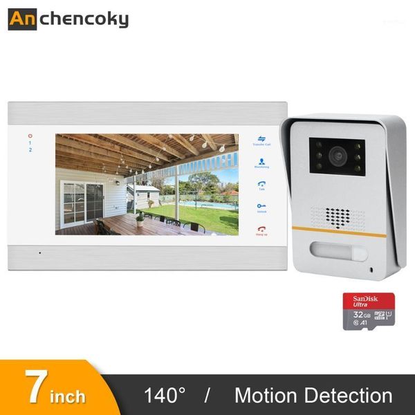 

video door phones anchencoky phone 7 inch doorbell with 150Â° wide angle intercom panel support motion detection record and unlock1