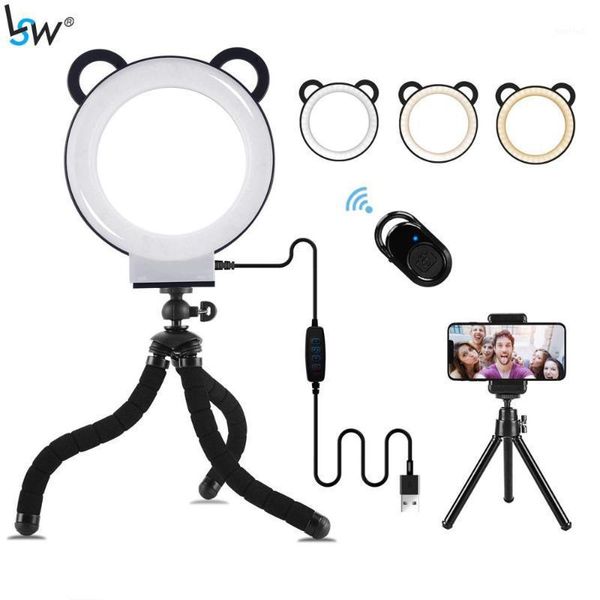 

flash heads led ring light kit adjustable desklamp with tripod stand, lapfor live stream/makeup, 3 modes & 11 level1