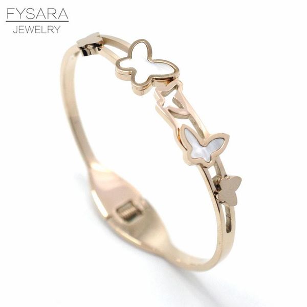 

fysara марка shell ювелирных изделий любовника бабочка браслеты браслеты для женщин розового золота цвета подвеска браслет lover свадеб jllp, Silver