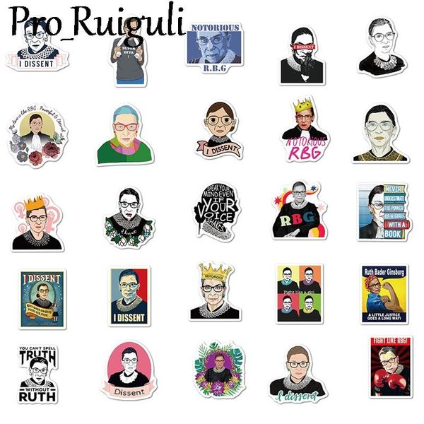 

52pcs feminist ruth bader ginsburg scrapbooking stickers packs waterproof skateboard suitcase guitar graffiti decals pasters bbycpp