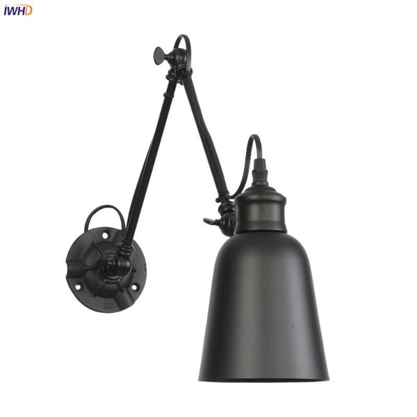 

iwhd loft style industrial wall light fixtures bedroom cafe stair swing long arm vintage wall lamp sconce apliques pared led