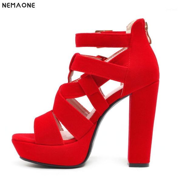 

nemaone 12cm high heel sandals shoes woman stripper shoes party summer thick heel platform sandals ladies1, Black