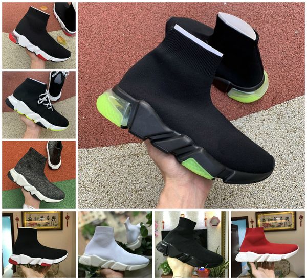 

2021 sock shoes speed trainer men women sneakers triple black red white beige pink clearsole mens fashion casual tennis shoe jogging walking