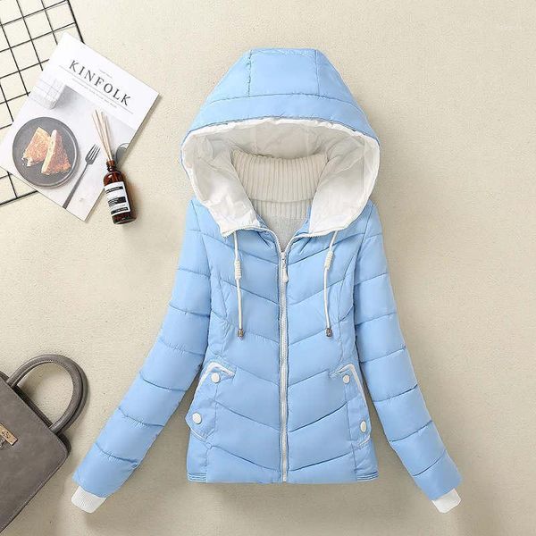

3xl plus size slim school students women winter jacket thick hooded cotton padded short winter coat pink black warm parkas c68021