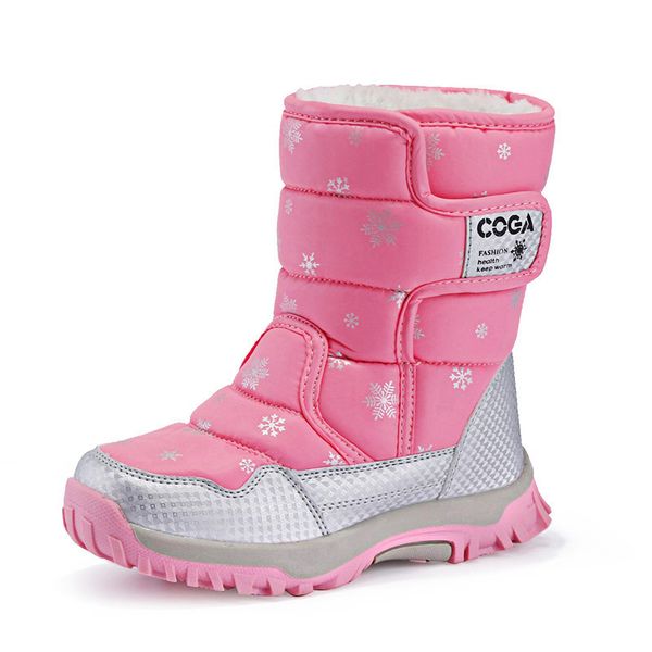

shoes 2020 parent-child winter warm kids plush soft bottom children pink snow boots for girls 9905, Black