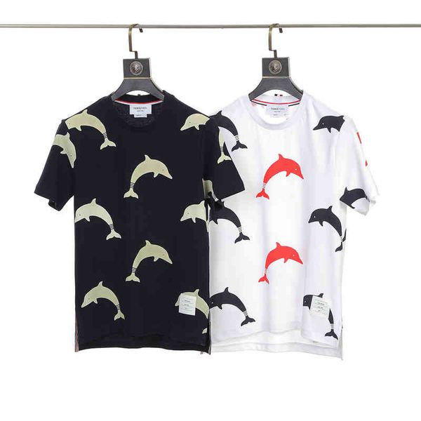 

hip hop thom brun new tb round neck short sleeve designer browne, White;black