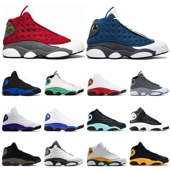 

ale jumpman 13 13s men women basketball shoes reflective hyper royal flint lucky green red aurora atmosphere grey sports sneakers, White;red