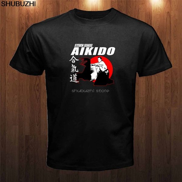 

sport 100% cotton short sleeve o-neck tee shirts steven seagal aikido karate master russian martial art retro men t-shirt sbz5518