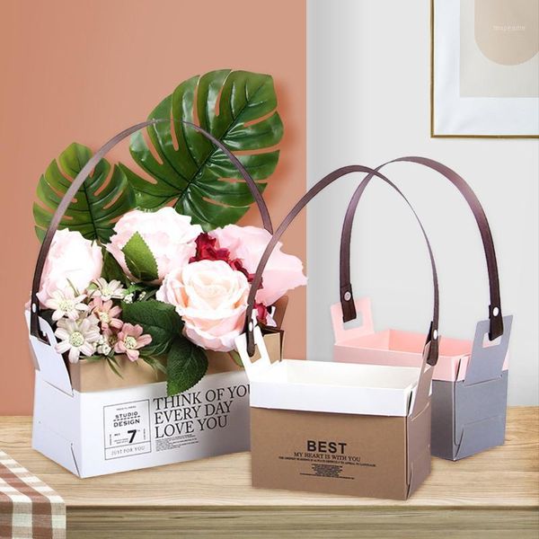 

gift wrap kraft paper bag flower box handbag double sided bouquet florist bags valentine's day rose boxes party decoration 10pcs/set1