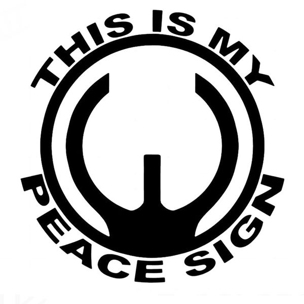 

8.9cm*8.9cm iron sight peace sign vinyl decal car truck sticker bumper funny guns car stickers car styling black sliver c8-1007