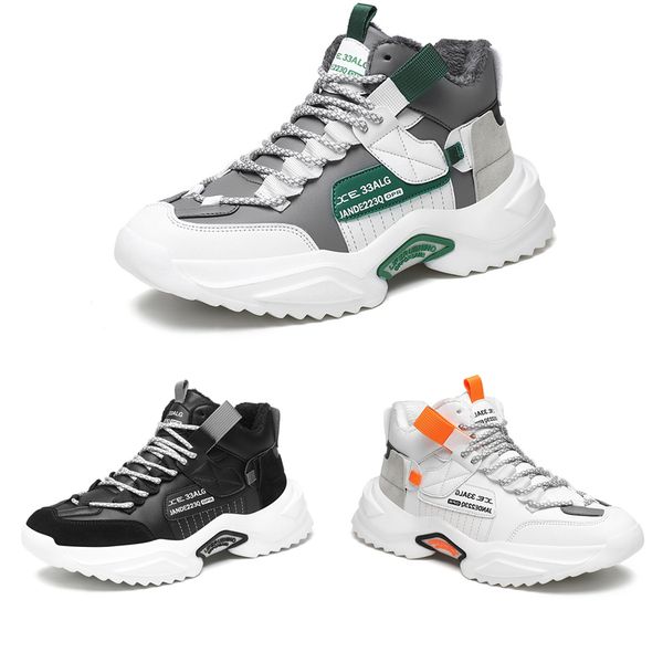 

non-brand platform men plus cashmere shoes black white orange green gray fashion outdoor students sports sneakers size 39-44