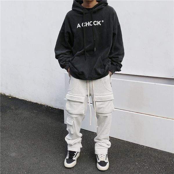 

a chock 2021 men's new black statue of liberty cross wash water distressed long-sleeved casual sweater