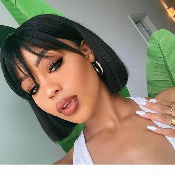 

straight bob human hair full lace wig lace front wig swiss lace brazilian hair human hair wigs for black woman, Black;brown
