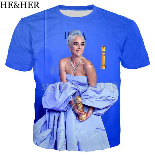 

new popular star lady gaga 3d print shirts hippie comics humor men clothing