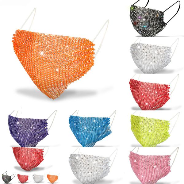 

designer fashion face black white sunscreen mask with diamond masks trendy rhinestone facemask 6 nth00