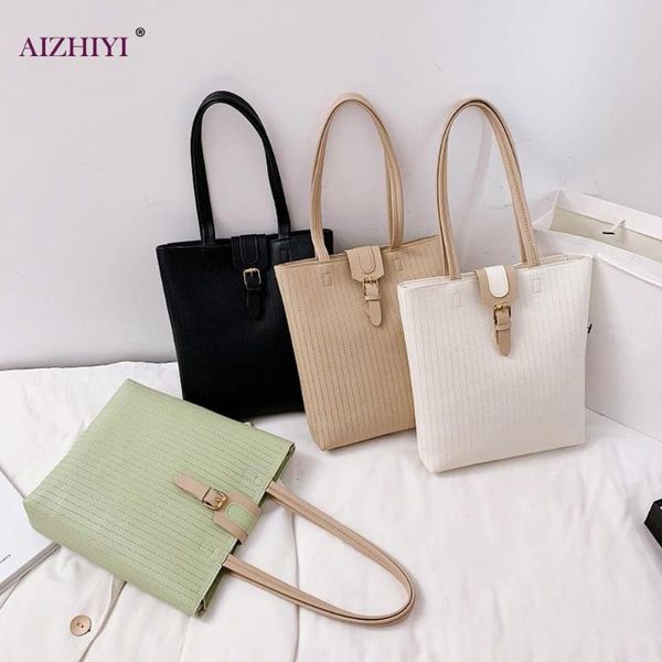 

elegant lattice pattern handbag women pu leather big capacity travel shoulder shopping bag