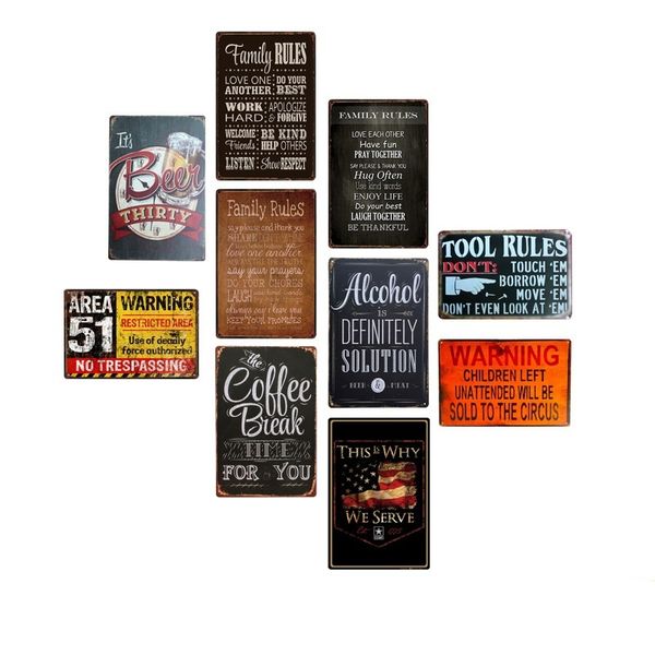 

wall tin retro bar home decoration ktv metal decor creative custom iron painting 20*30cm